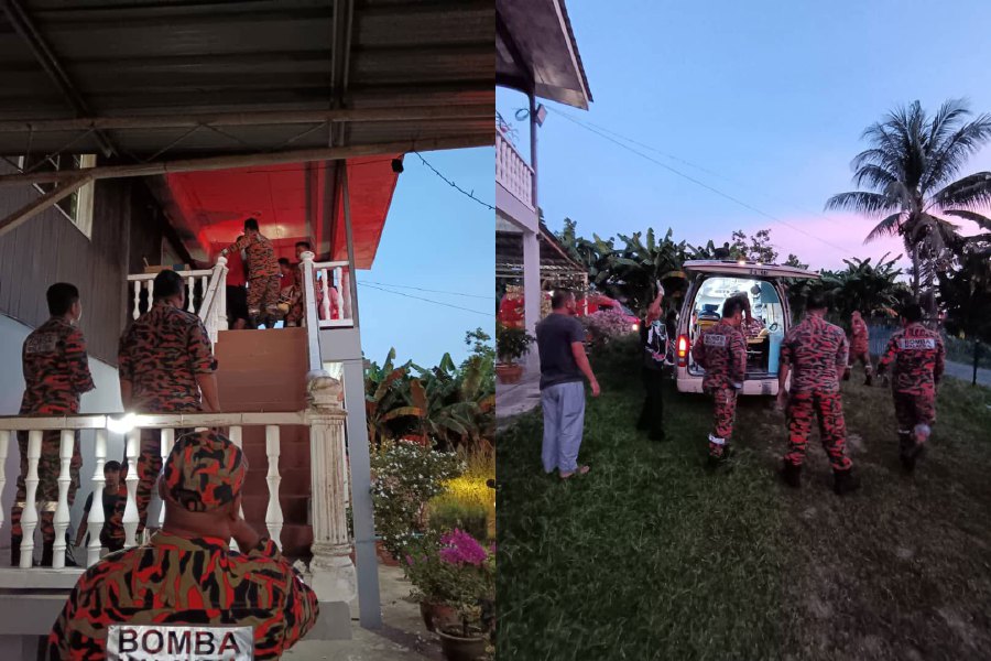District Fire and Rescue Station chief Mohamad Nor Amit said they received an emergency call from the health department at 5.58am for assistance in lifting the victim. - Pic courtesy JBPM