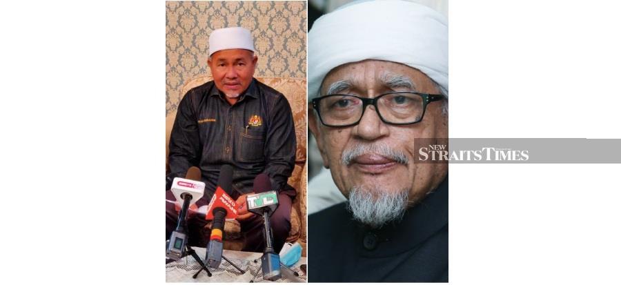 Pas president Datuk Seri Abdul Hadi Awang (right) and his deputy Datuk Seri Tuan Ibrahim Tuan Man (left) will be attending Umno's Annual General Meeting (AGM) this weekend. - NST pic. 