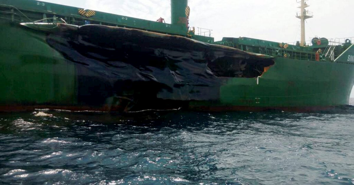 Foreign vessel collision causes oil spill in waters off 