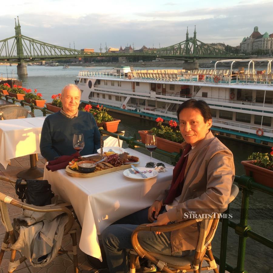  Dinner with Prof Buda on the Danube.