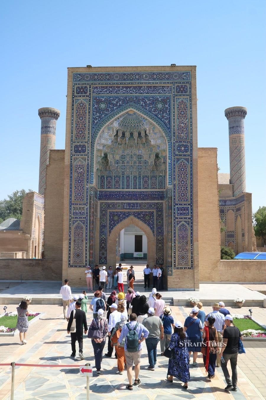  The entrance to one of the world's great sites of science, the 15th century Ulugh Beg Observatory in Samarkand.