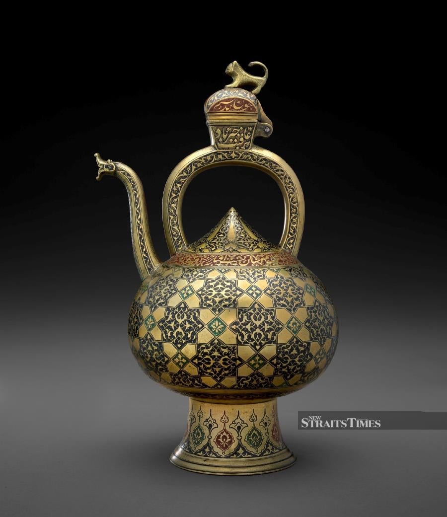 An Iranian cast-brass ewer from 1607 to 08 (The Hossein Afshar Collection at the Museum of Fine Arts, Houston.