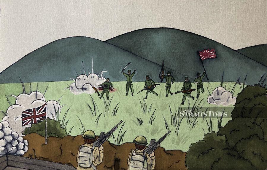  A drawing of the Battle of Kampar.