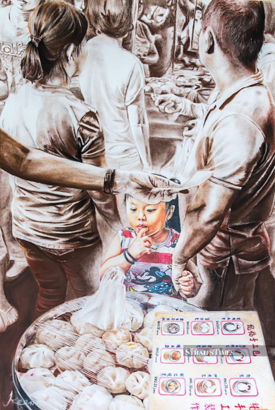  Winning piece from Ng Sin Koon of ATEC Academy in the Mixed Media category with her artwork So Delicious! which utilises coloured pencil and soft pastel.