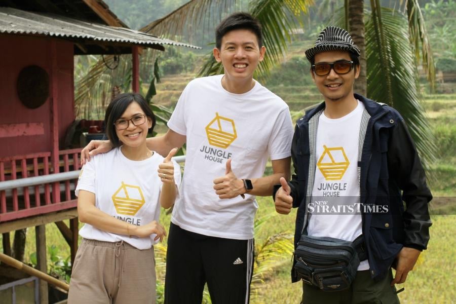  The founders of Jungle House with the photographer who joined them on the trip, Mas Sidiq Surya.
