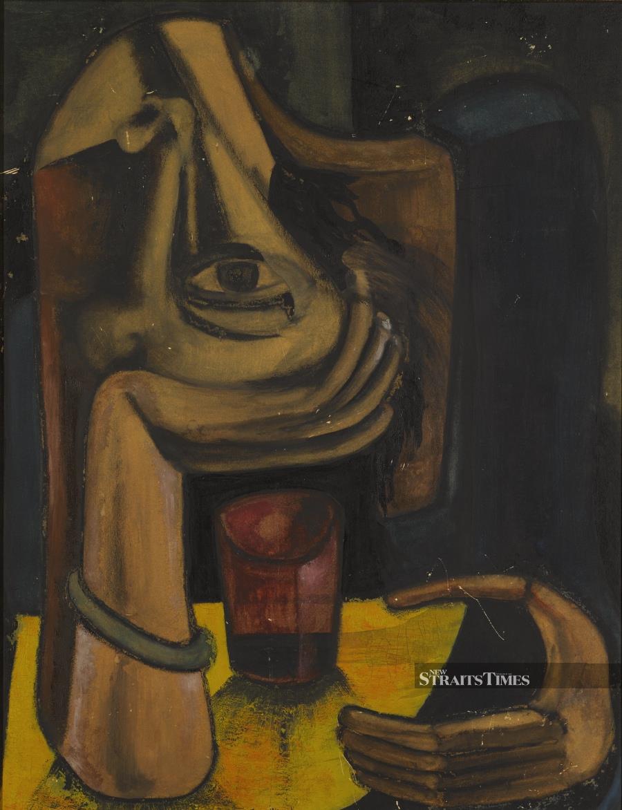  ‘The Drinker’, 1941, by Fouad Kamel, is a classic work from the Al Zayani collection.