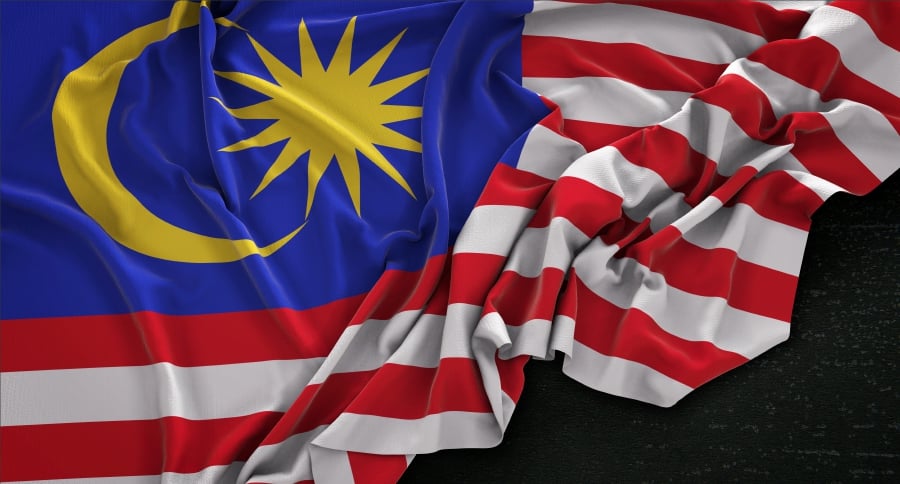Malaysia Flag Wrinkled On Dark Background 3D Render