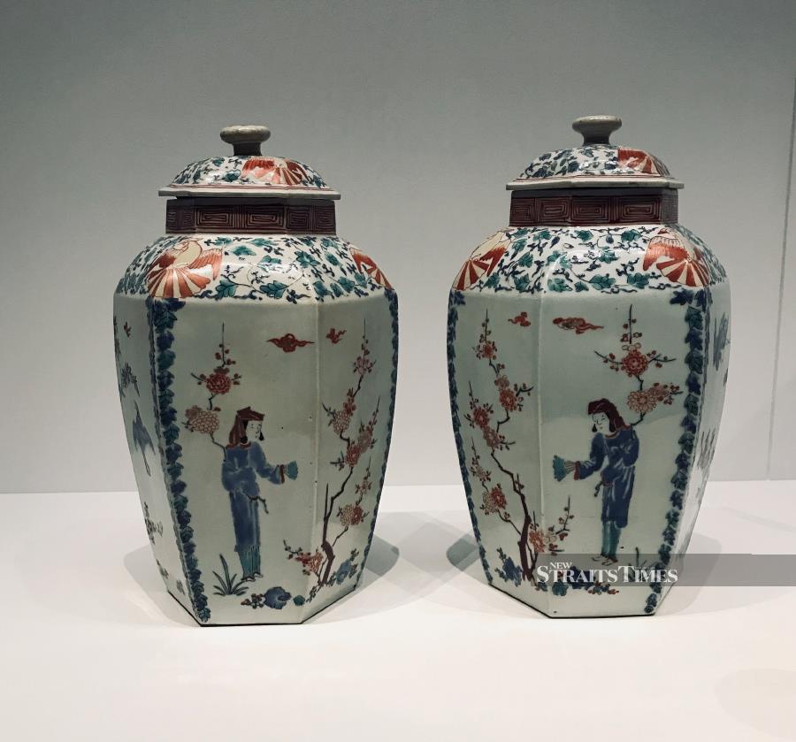 These colourful 17th-century Arita jars were acquired by Queen Mary II for her palace at Hampton Court.