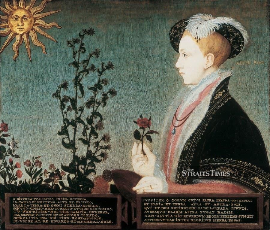  Just as the Tudors' Mughal contemporaries liked floral accessories, so did Henry VIII's short-lived son Edward VI, ca. 1547-50. Courtesy of Compton Verney Art Gallery.
