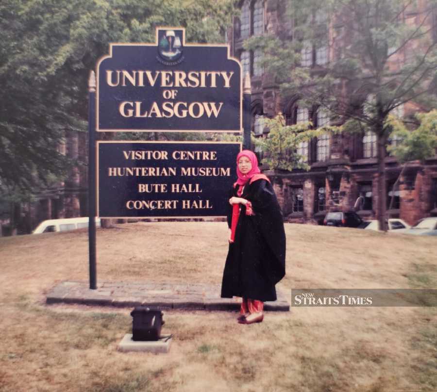  On her graduation day at Glasgow University in the summer of 1995.