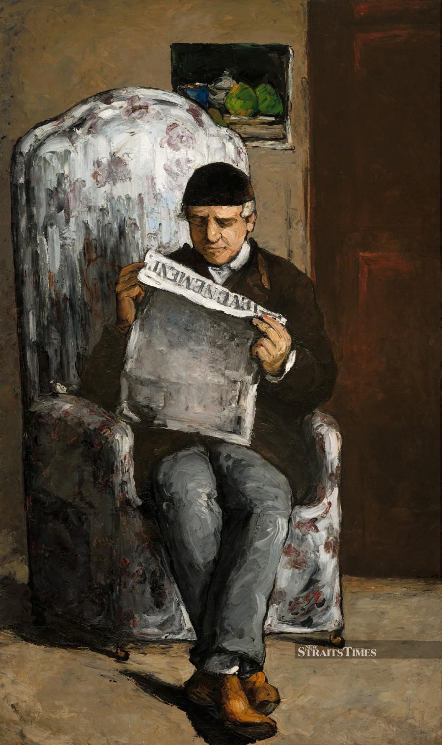 Cezanne was able to convey one of the perennial skills of fathers — reading a newspaper.