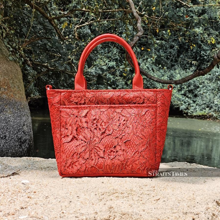 Red Lace Crossbody handbag.