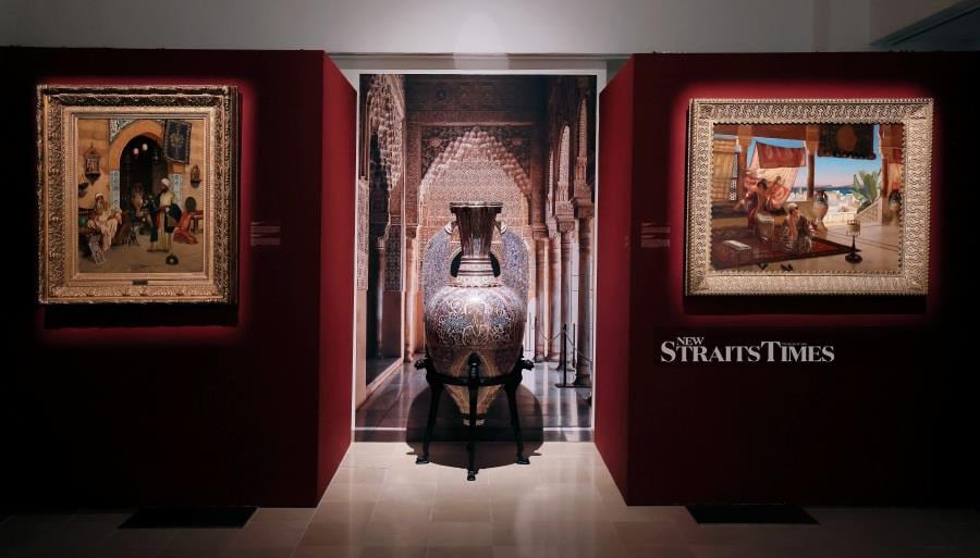  Artefacts from the Islamic Art Museum Malaysia collection have been teamed up with the paintings for maximum effect.
