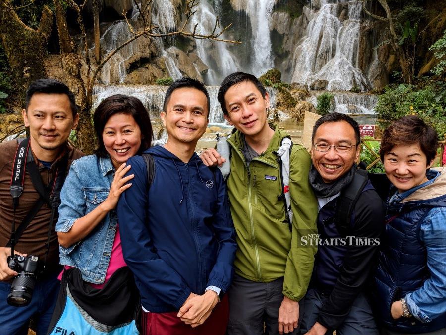  See (third from right) with friends at Luang Prabang, Laos.