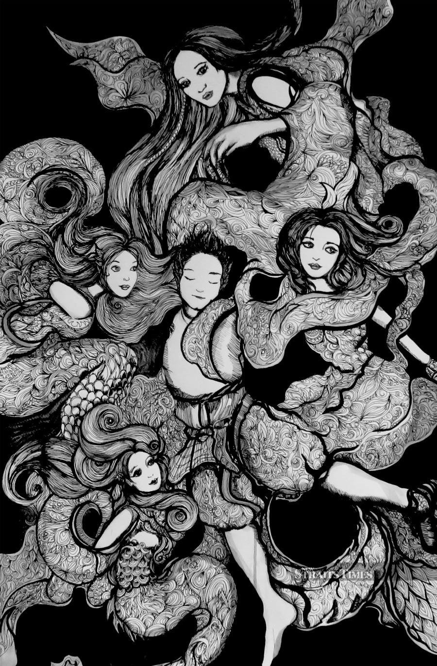  Ari's exquisite illustration of Ulek Mayang. 