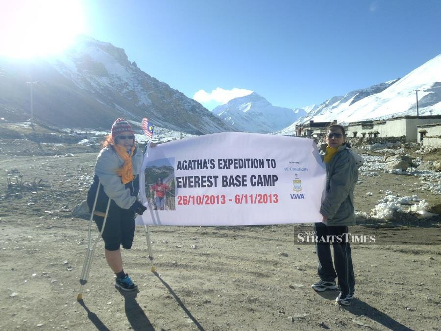  The plucky woman successfully reached the Everest base camp with her mother back in 2013.