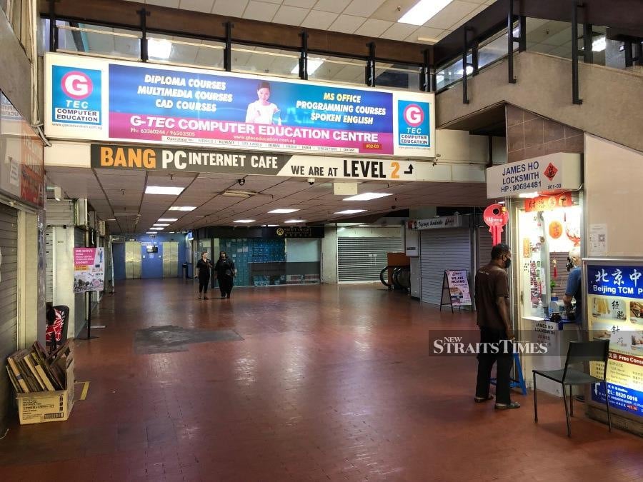  Entrance to Peace Centre shows many shops have already been shuttered.