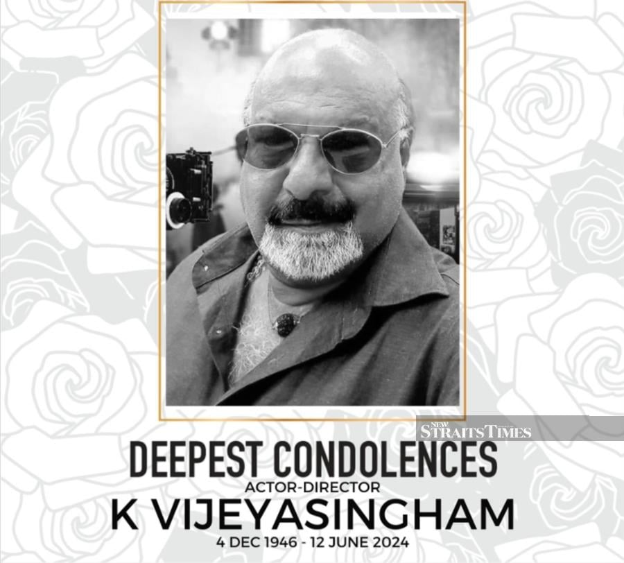 Veteran Tamil language film director Vijeyasingham Kandasamy died today aged 79 (Pic from FACEBOOK RAAGA) 