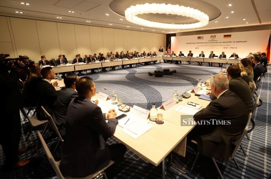Prime Minister Datuk Seri Anwar Ibrahim attends a meeting with Germany’s captains of industry in Berlin. - BERNAMA PIC