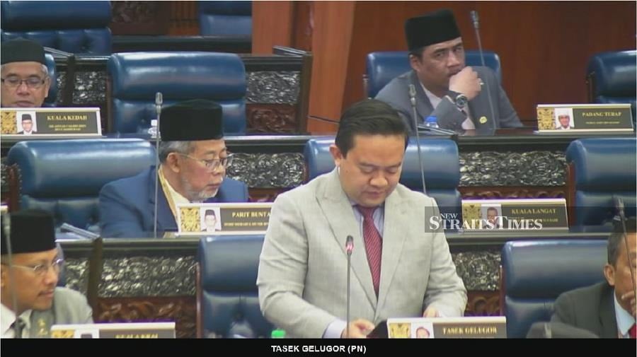 Datuk Wan Saiful Wan Jan speaking during the Dewan Rakyat sitting today. 