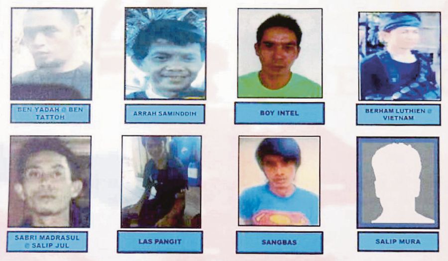 (File pix) The Eastern Sabah Security Command (Esscom) has issued new list comprising 18 wanted suspects, believed to be involved in cross-border crimes in the Eastern Security Sabah Zone (Esszone). Pix courtesy of Esscom