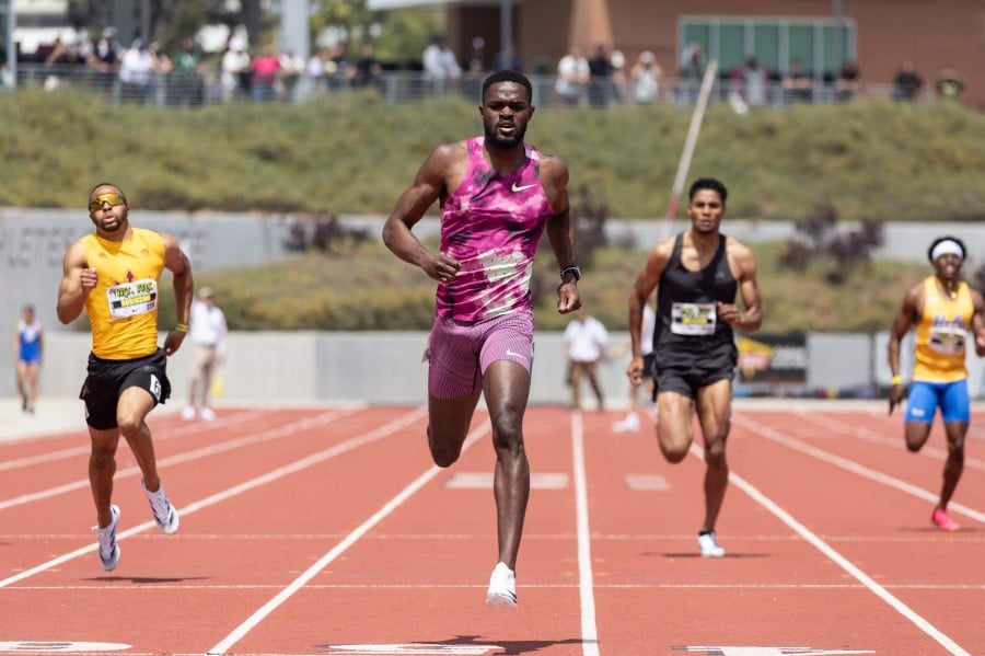 US athlete Rai Benjamin (2nd L) competes in the men's 400m event during the Mt. SAC Relays at Mt. San Antonio College in Walnut, California. - AFP PIC