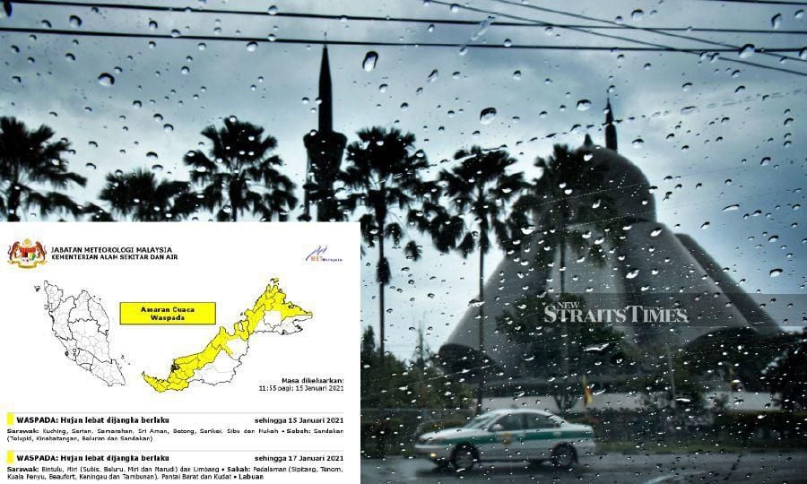 Torrential rain warning issued for East Malaysia