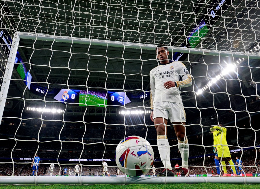 Real Madrid's Jude Bellingham after scoring their first goal against Alaves at Santiago Bernabeu, Madrid. - REUTERS PIC