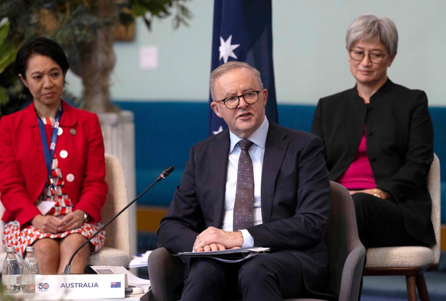  Australia's Prime Minister Anthony Albanese speaking during the Leaders’ Retreat at Government House during the ASEAN-Australia Special Summit 2024 in Melbourne. -AFP PIC