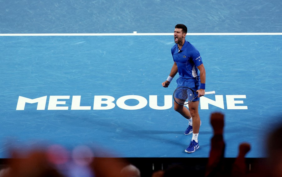 Serbia's Novak Djokovic reacts after winning his second round match against Australia's Alexei Popyrin. - REUTERS PIC