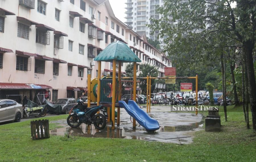A general view of the empty children playground at Idaman Apartment, following the tragedy in Damansara Damai. -NSTP/MOHAMAD SHAHRIL BADRI SAALI