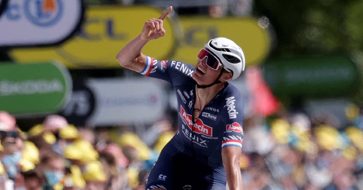 Van der Poel settles debt for grandfather Poulidor with Tour de France yellow