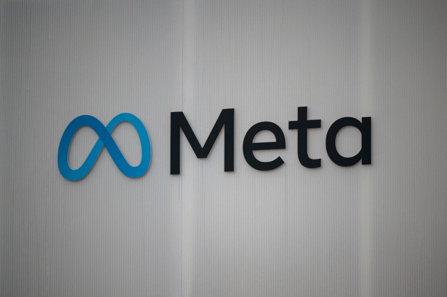 Logo of Meta, the US company that owns and operates Facebook, Instagram, Threads, and WhatsApp. -AFP/Fabrice COFFRINI