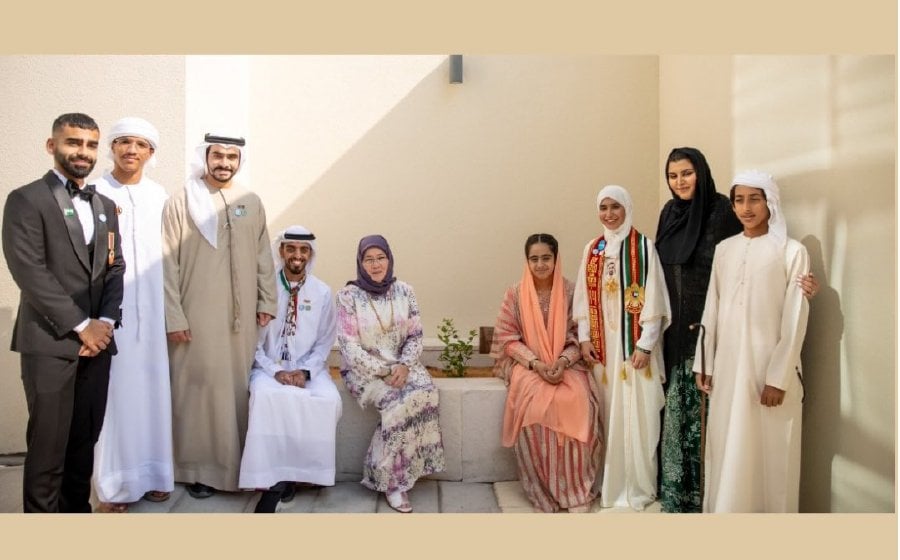 Raja Permaisuri Agong Tunku Azizah Aminah Maimunah Iskandariah visited the headquarters of the General Women’s Union (GWU) in Abu Dhabi. -PIC CREDIT: Emirates News Agency (WAM)