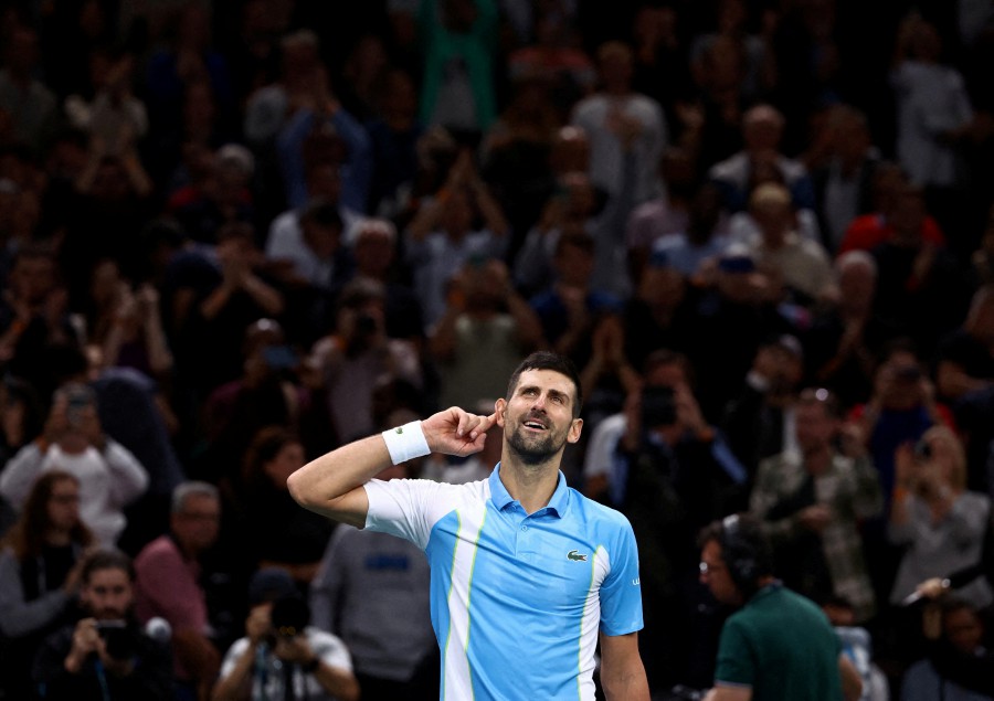 Serbia's Novak Djokovic celebrates winning his semi final match against Russia's Andrey Rublev -REUTERS/Stephanie Lecocq