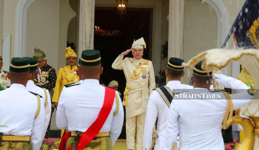 Sultan of Perak, Sultan Nazrin Muizzuddin Shah expressed his deep concern over the ongoing attacks on Palestinians in Gaza by Israel at the investiture ceremony in conjunction with his 67th birthday celebration at Istana Iskandariah in Kuala Kangsar, Perak. -NSTP/L. MANIMARAN