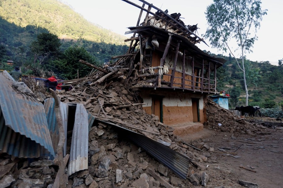 A general view of houses that collapsed during an earthquake in Jajarkot, Nepal November 5, 2023. -REUTERS/Navesh Chitrakar 
