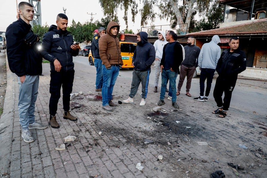 The site where an Israeli air strike killed six men, near Jenin in the Israeli-occupied West Bank. -REUTERS/Raneen Sawafta