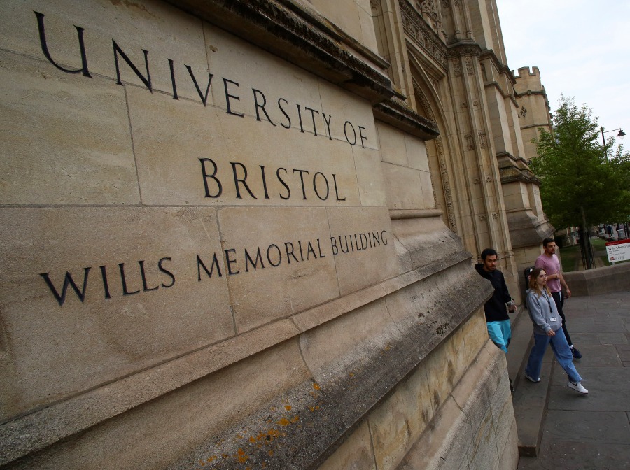 (FILE PHOTO) The Wills Memorial Building, part of the University of Bristol. In a wrongful dismissal case brought by academic David Miller, who was dismissed by the University of Bristol in 2021 for expressing anti-Zionist views, the employment tribunal there ruled for the first time ever that such beliefs are protected in the workplace under the Equality Act 2010. -AFP/GEOFF CADDICK