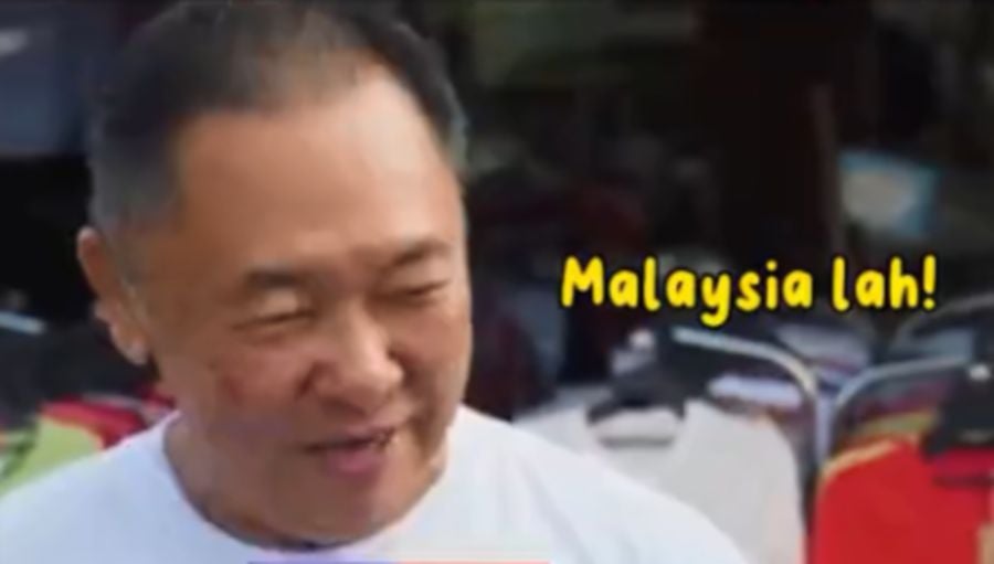 A screen grab of the video showing a content creator interviewing Malaysian Chinese regarding whom they support during the Olympics. 