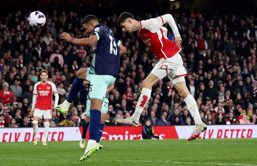 Arsenal's Kai Havertz scores their second goal. -REUTERS/David Klein