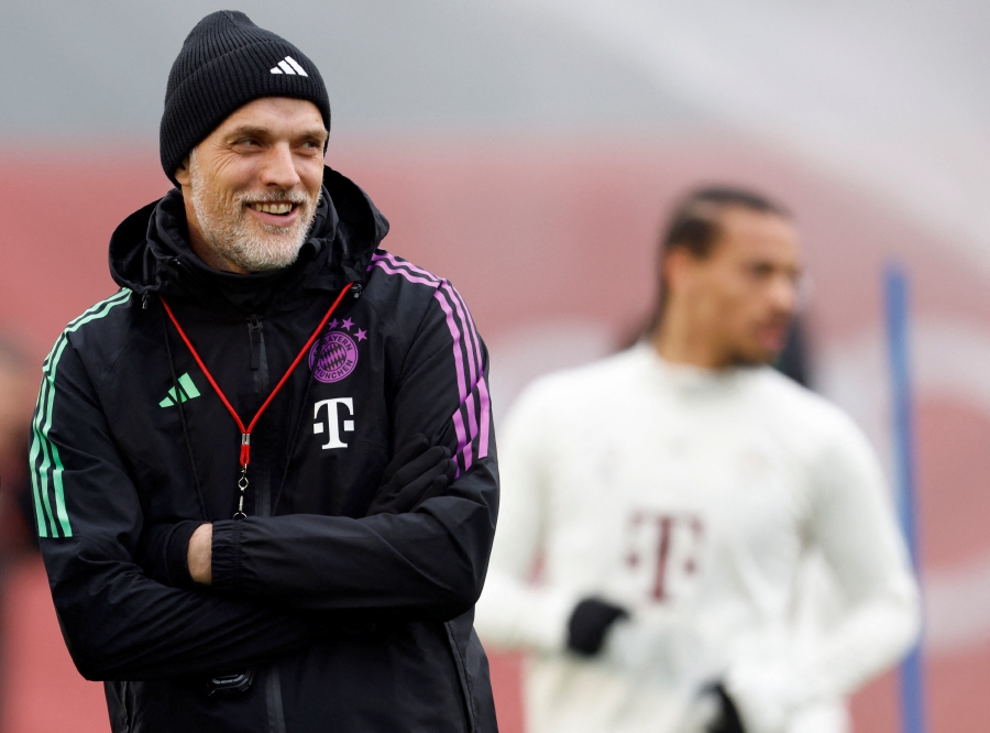 Bayern Munich's German head coach Thomas Tuchel smiles during a training session on the eve of the Last 16 Second Leg UEFA Champions League football match between FC Bayern Munich and Lazio in Munich. -AFP/ALEXANDRA BEIER
