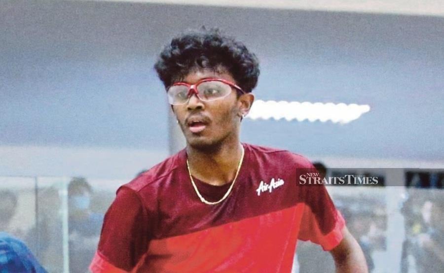 (FILE PHOTO) C. Ameeshenraj emerged as the hero for Malaysia, clinching the winning point in the 2-1 triumph over Ireland in their opening Group A match at the men's World Team Squash Championship in Tarunga, New Zealand. -NSTP FILE/EIZAIRI SHAMSUDIN