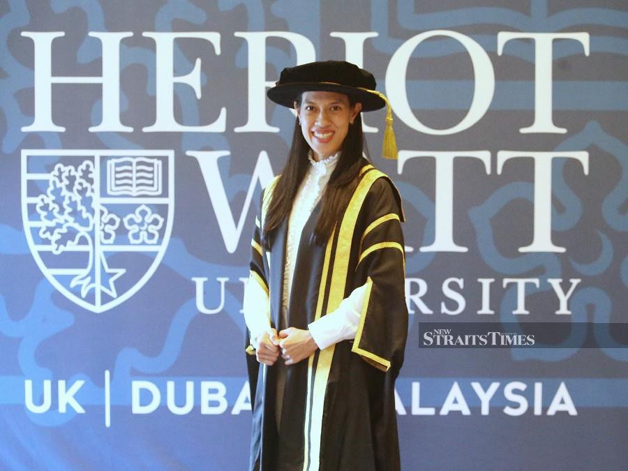 Squash legend Datuk Nicol David was installed as pro-chancellor of Heriot-Watt University Malaysia. -NSTP/SAIFULLIZAN TAMADI