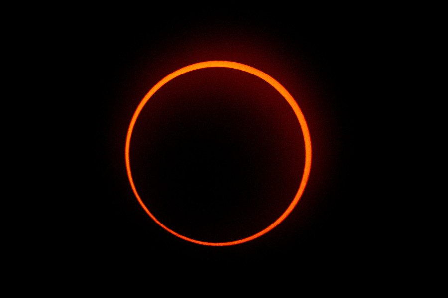 The "Ring of Fire" effect caused during the annular solar eclipse is seen from Penonome, Panama. -AFP/Luis Acosta