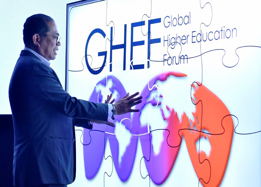 Higher Education Minister Datuk Seri Mohamed Khaled Nordin at the 8th Global Higher Education Forum 2023 (GHEF2023). -BERNAMA PIC