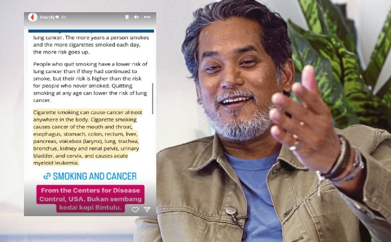 KJ fires back, slamming Tiong's lack of awareness on smoking-cancer link