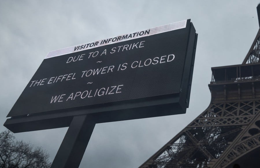 Eiffel Tower closes as staff go on strike