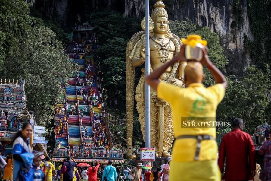 The breaking of coconuts during Thaipusam is a cleansing ritual practised by Hindu devotees as symbolic representation of surrendering one’s ego at the feet of God which is done with full determination and devotion. -NSTP/ASWADI ALIAS