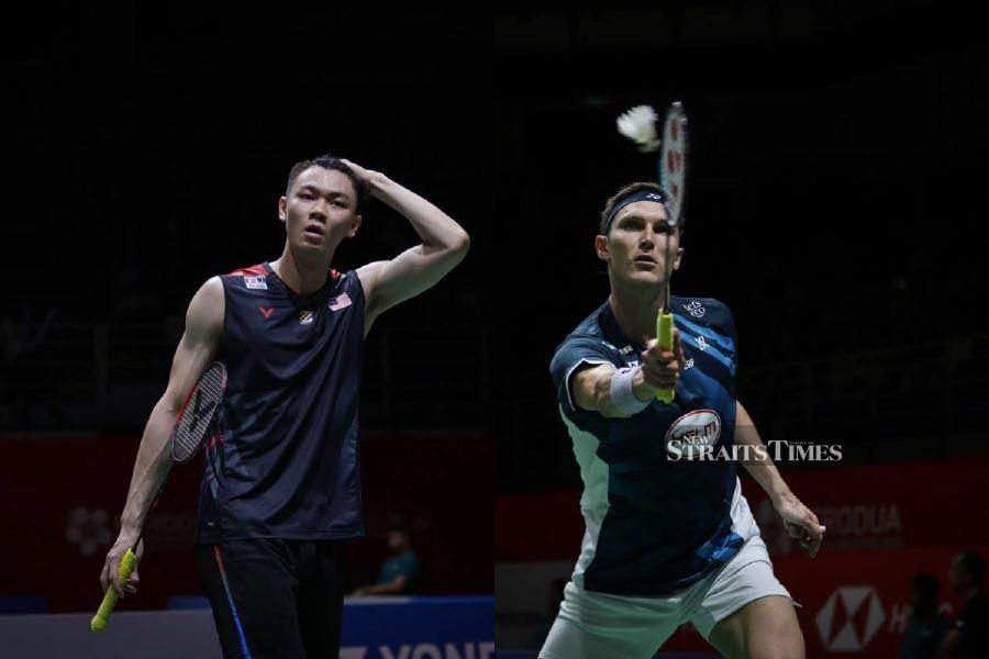 The highly anticipated Malaysia Masters final between Lee Zii Jia (left) and world No. 1 Viktor Axelsen is on. -NSTP/ASWADI ALIAS